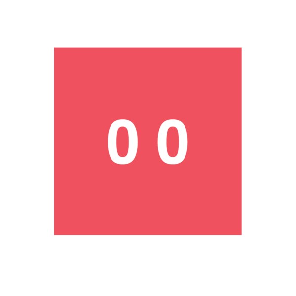 Ames - Filing Labels - Small - Number 0 1-7/8" x 1-7/8" Red